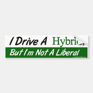 Pegatina Para Coche Conduzco un híbrido, pero no soy un liberal