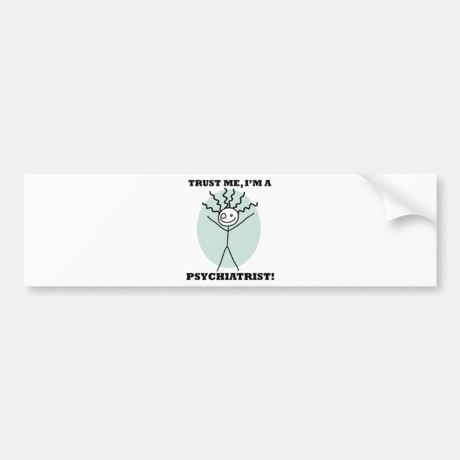 Pegatina Para Coche Confíe en que yo es psiquiatra (Frente)