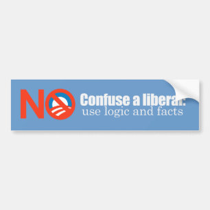 Pegatina Para Coche Confunda un Bumpersticker liberal