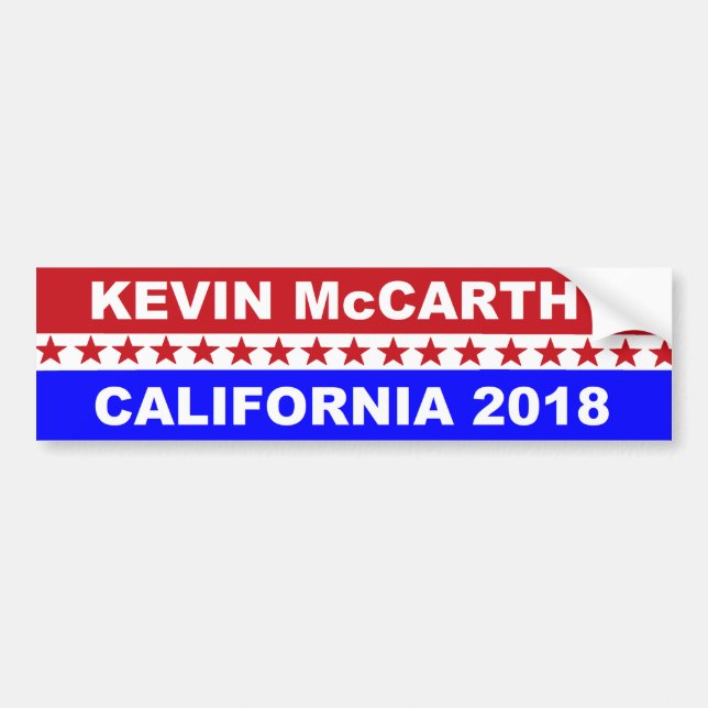 Pegatina Para Coche Congreso 2018 de Kevin McCarthy California (Frente)