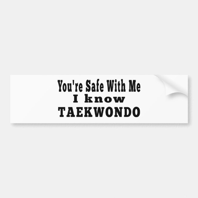 Pegatina Para Coche Conozco el Taekwondo (Frente)