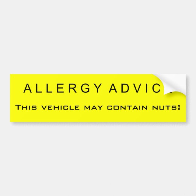 Pegatina Para Coche Consejo de la alergia (Frente)