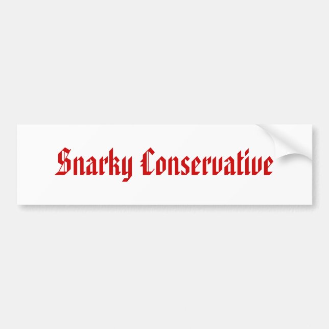Pegatina Para Coche Conservador de Snarky (Frente)