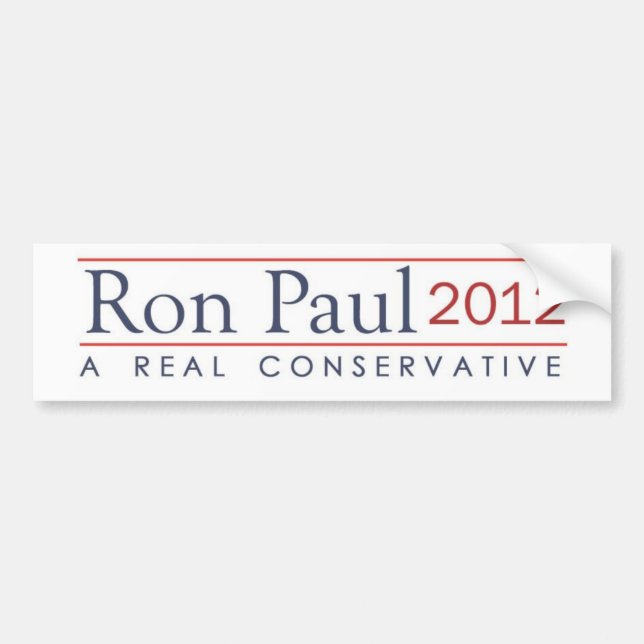 Pegatina Para Coche Conservador real 2012 de Ron Paul A (Frente)