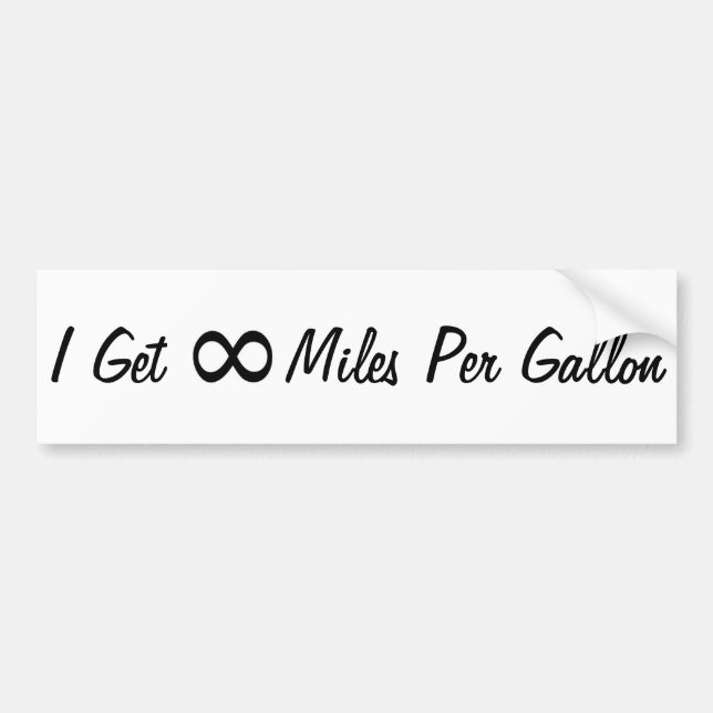 Pegatina Para Coche Consigo millas del infinito por galón (Frente)