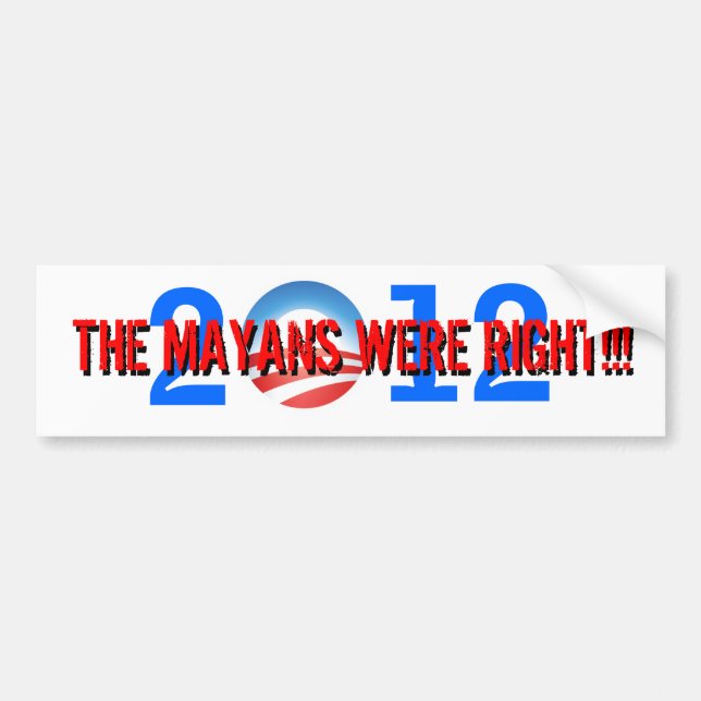 Pegatina Para Coche Conspiración Obama-Maya (Frente)