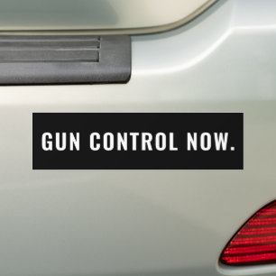 Pegatina Para Coche Control de armas Ahora texto en blanco y negro min