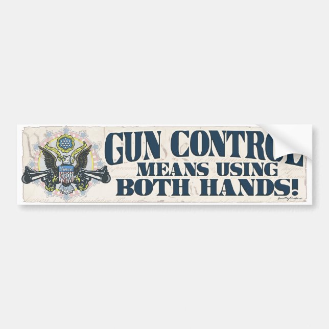 Pegatina Para Coche Control de armas: Usando ambas manos Arma-Toting (Frente)