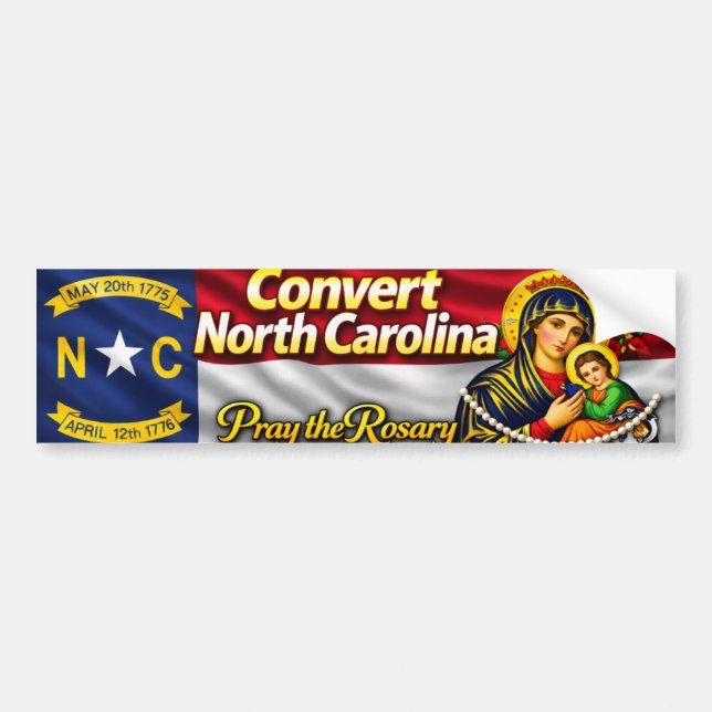 Pegatina Para Coche Convert North Carolina Bumper Sticker (Frente)