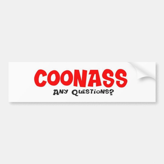 Pegatina Para Coche CoonAss - cuaesquiera preguntas (Frente)