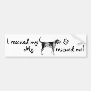 Pegatina Para Coche Coonhound de Bluetick del rescate