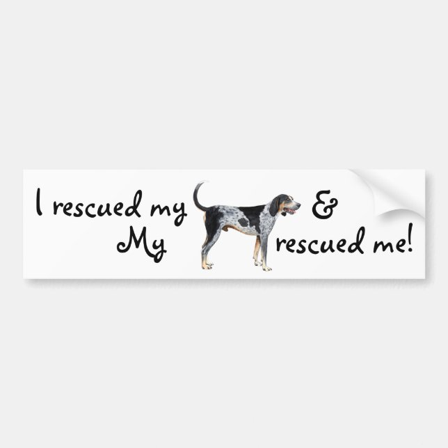 Pegatina Para Coche Coonhound de Bluetick del rescate (Frente)