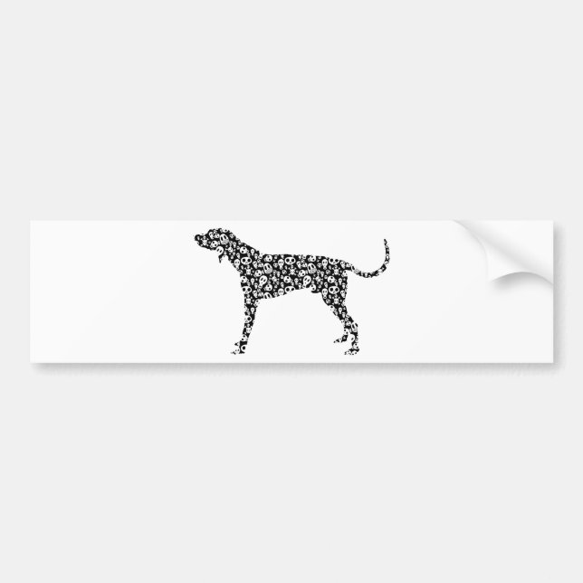 Pegatina Para Coche Coonhound del inglés americano (Frente)