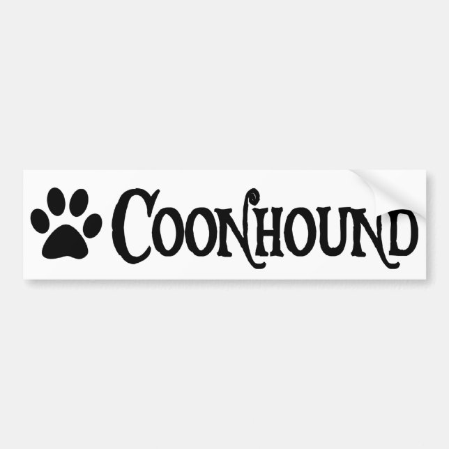 Pegatina Para Coche Coonhound (estilo del pirata con el pawprint) (Frente)