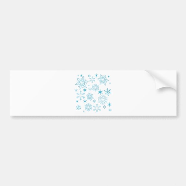 Pegatina Para Coche copos de nieve azules (Frente)