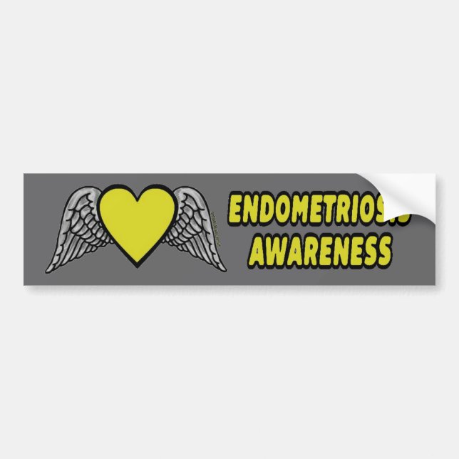 Pegatina Para Coche Corazón/Alas... Endometriosis (Frente)