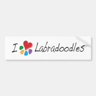 Pegatina Para Coche Corazón animal Labradoodles de Lover_I