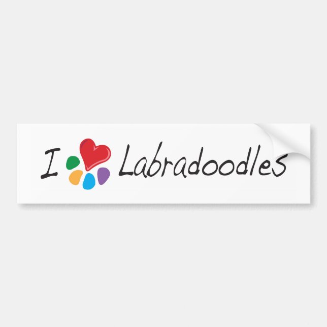 Pegatina Para Coche Corazón animal Labradoodles de Lover_I (Frente)