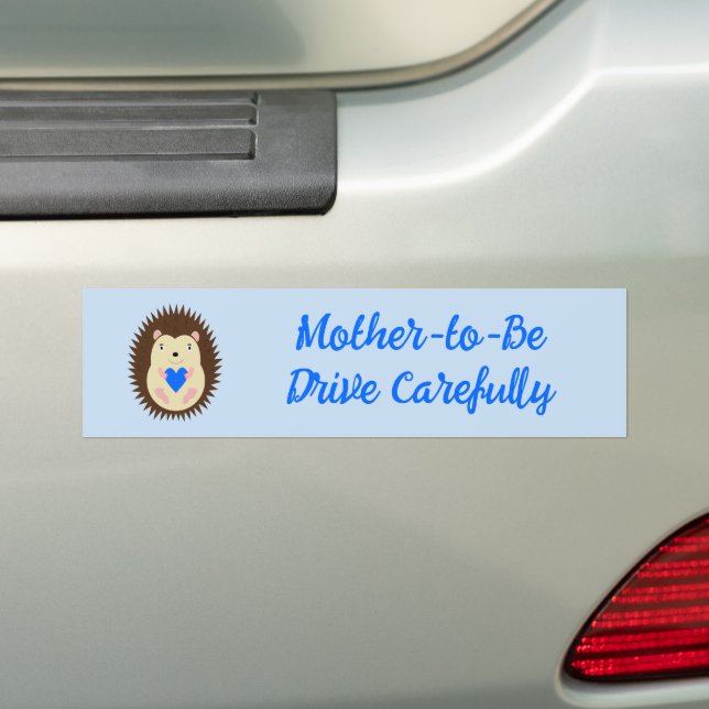 Pegatina Para Coche Corazón Azul Niño Bebé Erizo Personalizado (en coche)
