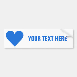 Pegatina Para Coche Corazón azul Valentine personalizado bumpersticker