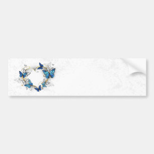 Pegatina Para Coche Corazón de joyas con mariposas Morfo
