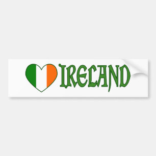 Pegatina Para Coche Corazón de la bandera irlandesa Irlanda