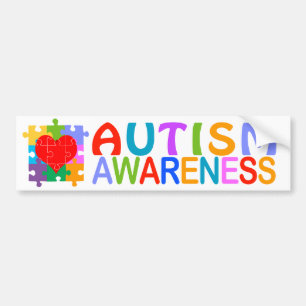 Pegatina Para Coche Corazón de la conciencia del autismo