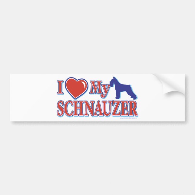 Pegatina Para Coche Corazón de mi Schnauzer (Frente)