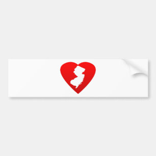Pegatina Para Coche Corazón de New Jersey