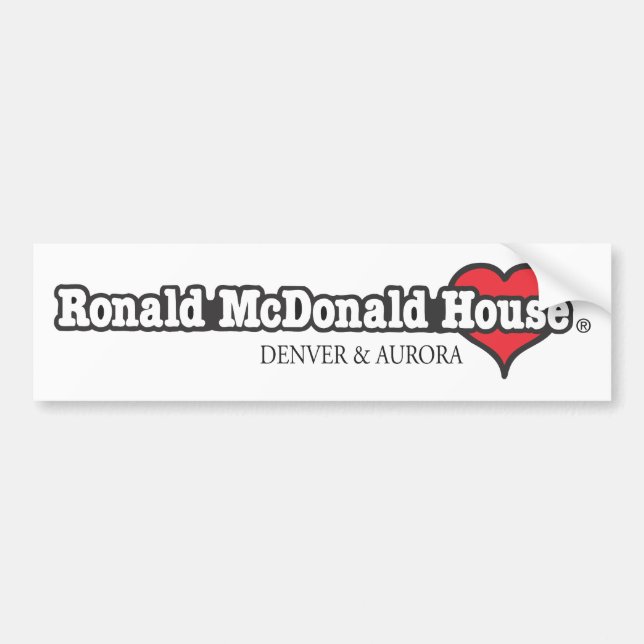 Pegatina Para Coche Corazón de Ronald McDonald (Frente)
