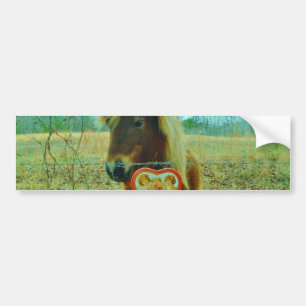 Pegatina Para Coche Corazón de San Valentín de caballo marrón en minia