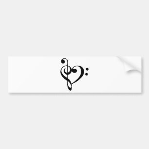 Pegatina Para Coche Corazón del Clef de la base del Clef agudo