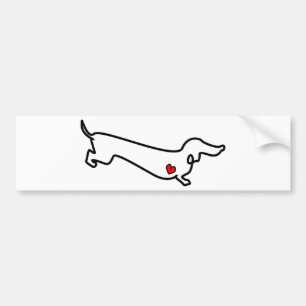 Pegatina Para Coche Corazón del Dachshund