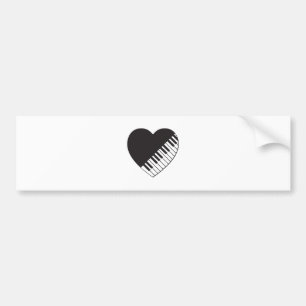 Pegatina Para Coche Corazón del piano