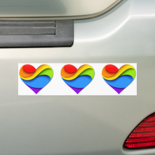 Pegatina Para Coche Corazón en forma de SlipperyJoe en capas de arcoír