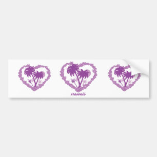 Pegatina Para Coche Corazón hawaiano de palmera