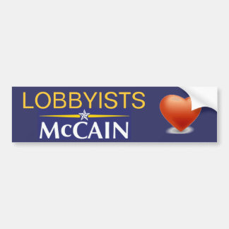 Pegatina Para Coche Corazón McCain de los cabilderos