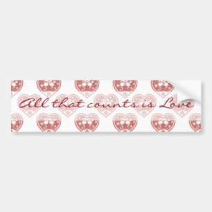 Pegatina Para Coche Corazón texturizado Flamingo Love