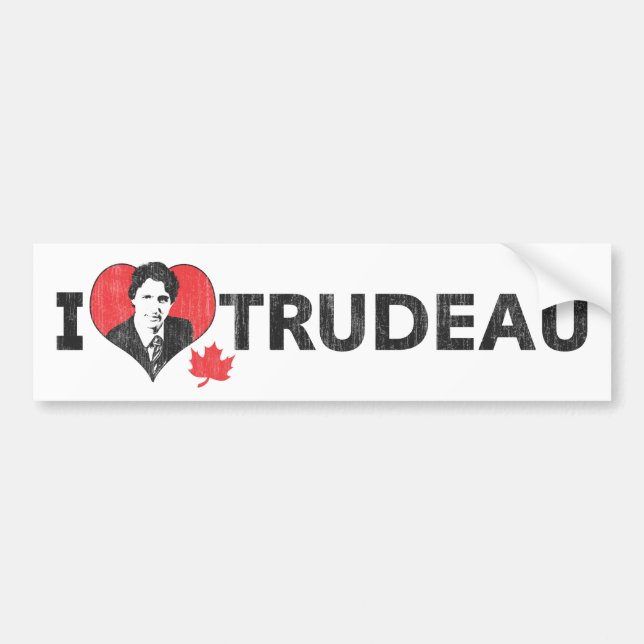 Pegatina Para Coche Corazón Trudeau (Frente)