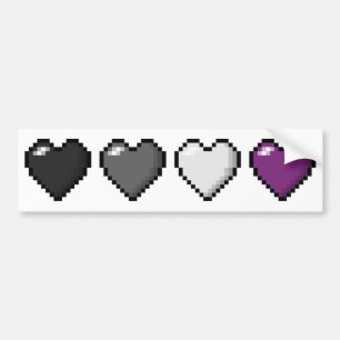 Pegatina Para Coche Corazones asexuales del pixel