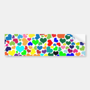 Pegatina Para Coche corazones de arcoiris valentosos