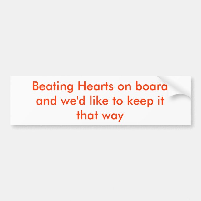 Pegatina Para Coche Corazones de derrota a bordo (Frente)