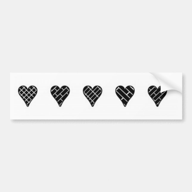 Pegatina Para Coche Corazones decorativos negros (Frente)