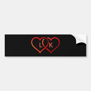 Pegatina Para Coche Corazones negros y rojos