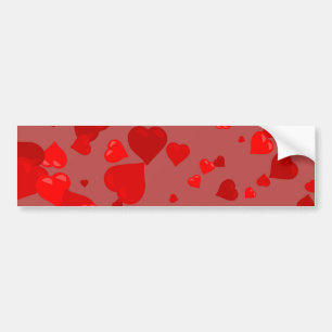 Pegatina Para Coche Corazones rojos