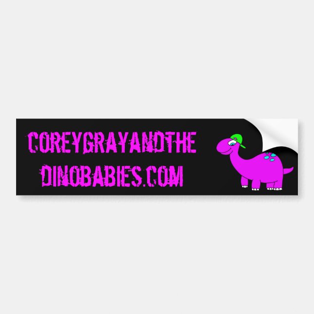 Pegatina Para Coche Corey gris y el Dinobabies (Frente)