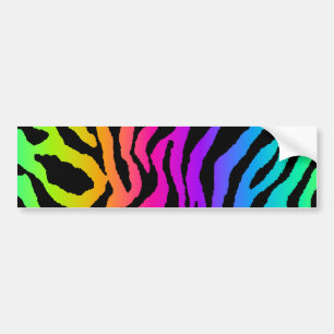 Pegatina Para Coche Corey Tiger 80s Rayas de Tigre Arcoíris