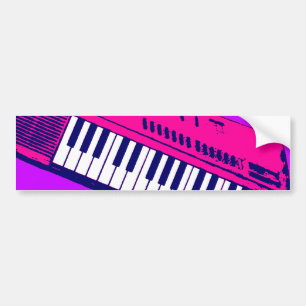 Pegatina Para Coche Corey Tiger 80s Synthesizer Keyboard