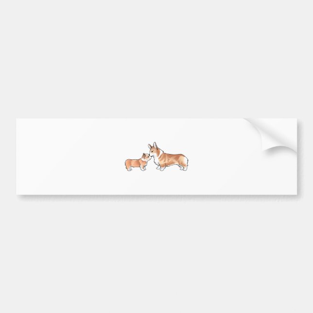 PEGATINA PARA COCHE CORGI ADULT Y PUP (Frente)