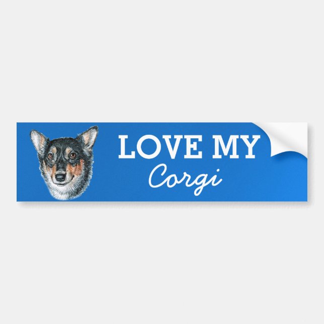 Pegatina Para Coche Corgi Bumper Sticker (Frente)